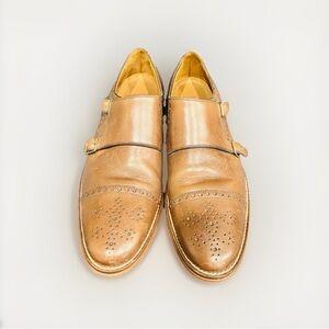 Johnston & Murphy Brown Leather Monk Strap Oxfords